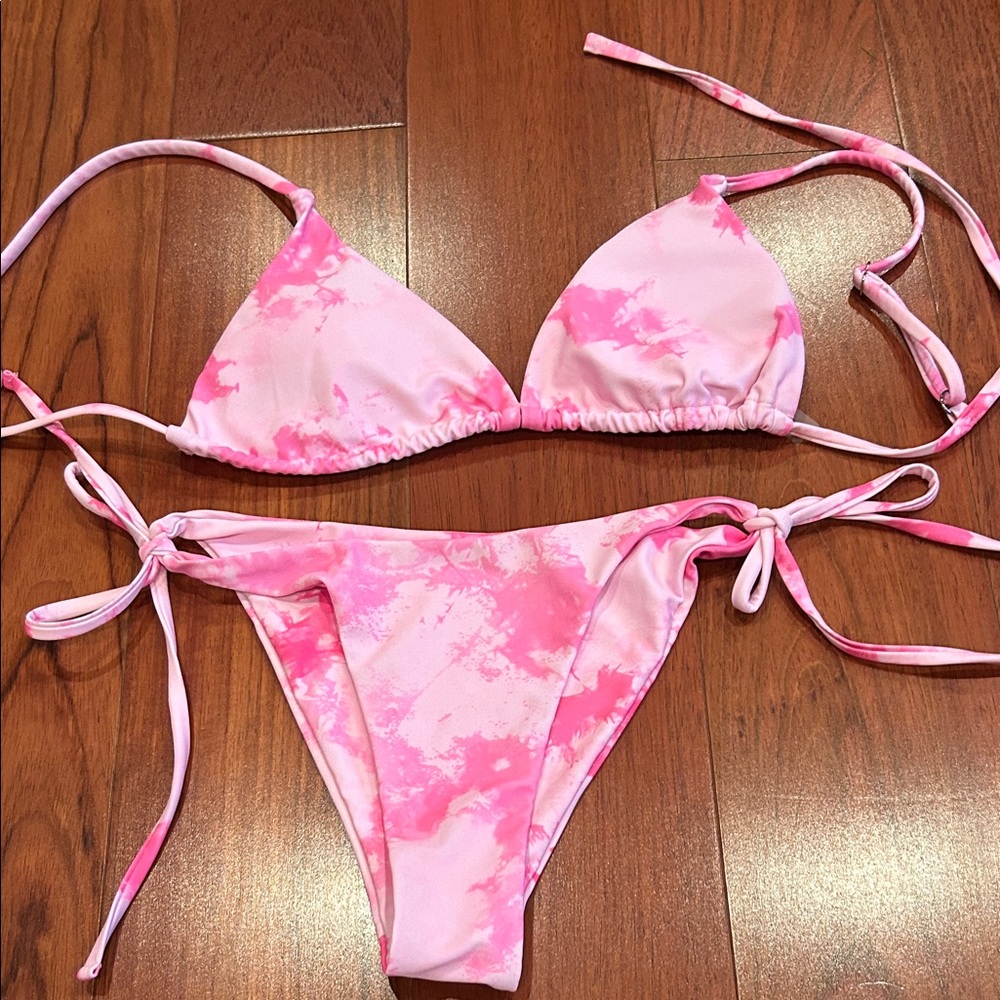 Ladies size small pink tie dyed bikini